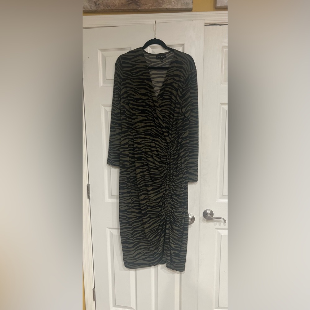 Lane Bryant new side ruching animal print dress